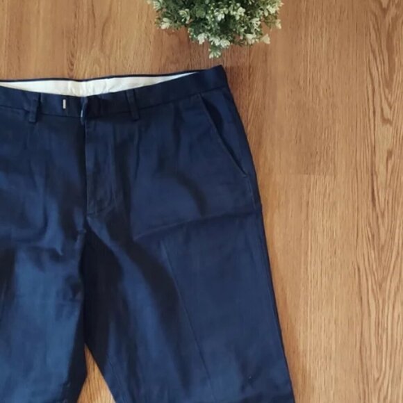J.CREW BOWERY  PANTS MEN  SIZE W35 L32 NAVY BLUE FORMAL CASUAL STRETCHY  OFFICE - Picture 2 of 5